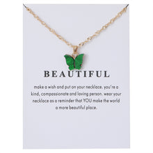 Load image into Gallery viewer, Women&#39;s Acrylic Color Butterfly Pendant Necklace