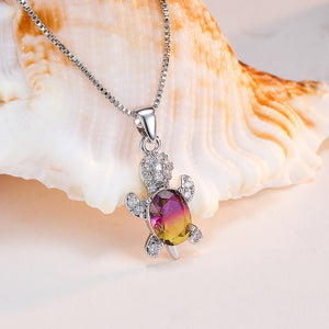 Cute Tortoise Crystal Zircon Necklace For Women And Girls