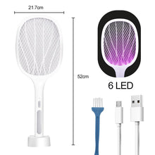 Load image into Gallery viewer, 2-in-1 USB Rechargeable 10 LED Mosquito killer lamp + Mosquito swatter