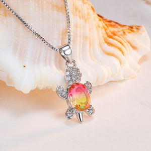 Cute Tortoise Crystal Zircon Necklace For Women And Girls