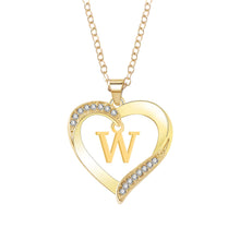 Load image into Gallery viewer, Personalized 26 Letter Female Heart Pendant Necklace