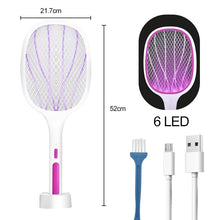 Load image into Gallery viewer, 2-in-1 USB Rechargeable 10 LED Mosquito killer lamp + Mosquito swatter