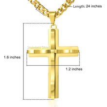 Load image into Gallery viewer, Gold Silver Plated Tarnish Resistant 3D Christian Cross