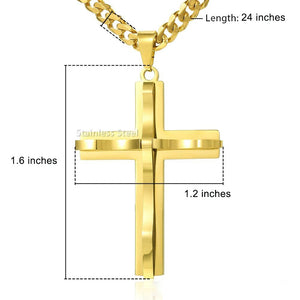 Gold Silver Plated Tarnish Resistant 3D Christian Cross