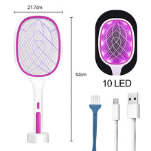 Load image into Gallery viewer, 2-in-1 USB Rechargeable 10 LED Mosquito killer lamp + Mosquito swatter