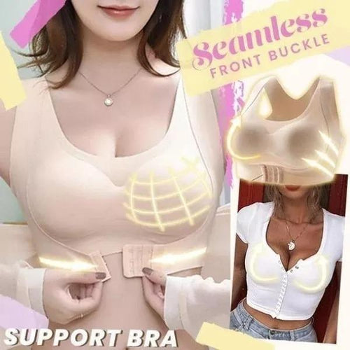 Seamless Front Buckle Support Bra