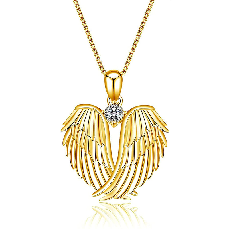 Women Love Heart Shaped Wings Necklace