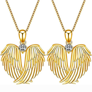 Women Love Heart Shaped Wings Necklace