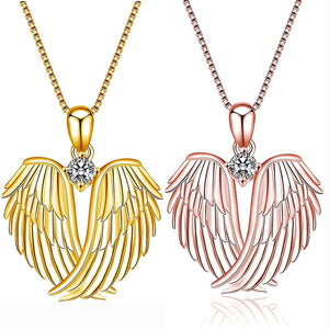 Women Love Heart Shaped Wings Necklace