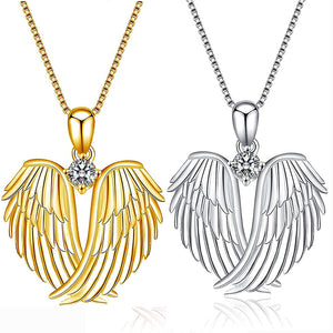 Women Love Heart Shaped Wings Necklace