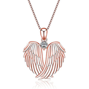 Women Love Heart Shaped Wings Necklace