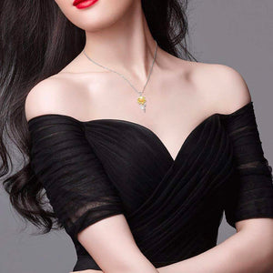 Women's Sunflower Plating Gold Clavicle Necklace