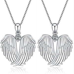 Women Love Heart Shaped Wings Necklace