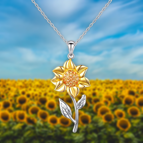 Women's Sunflower Plating Gold Clavicle Necklace