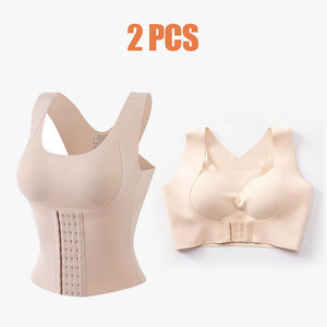 4-in-1 Multifunctional Seamless Support Bustiers and Front Buckle Support Bra